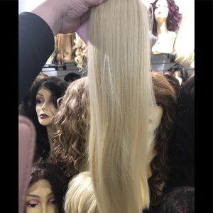 Pony hair pcs topper Blonde ponytail 18 inch long